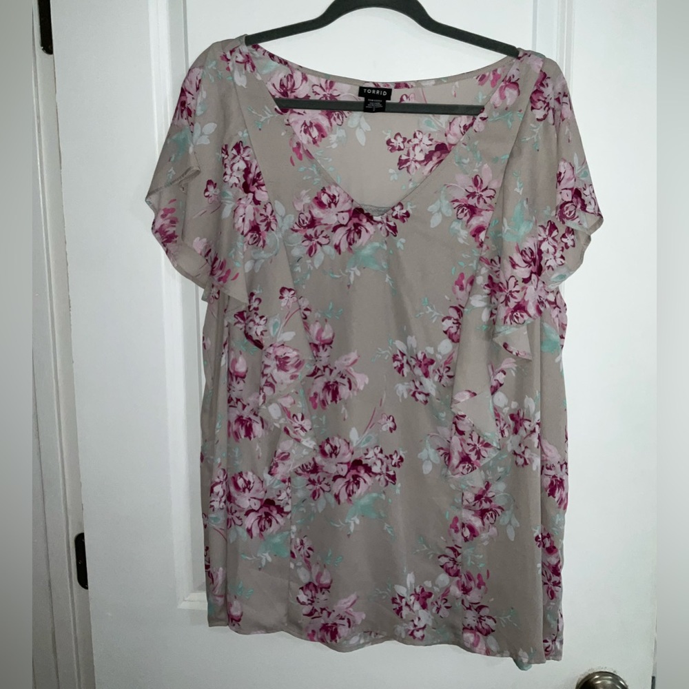 Grey floral top